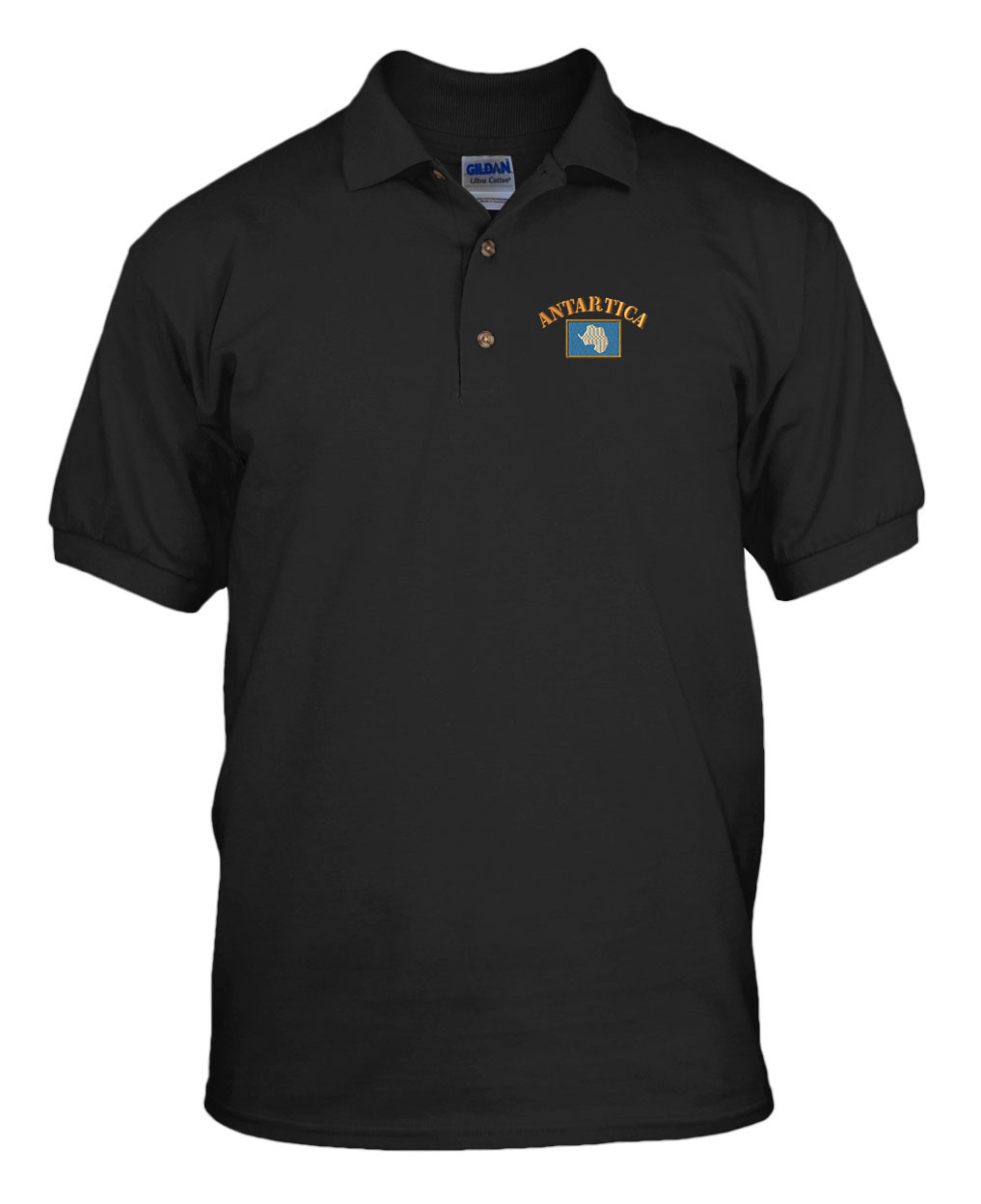 ANTARCTICA FLAG Embroidery Embroidered Golf Polo Shirt