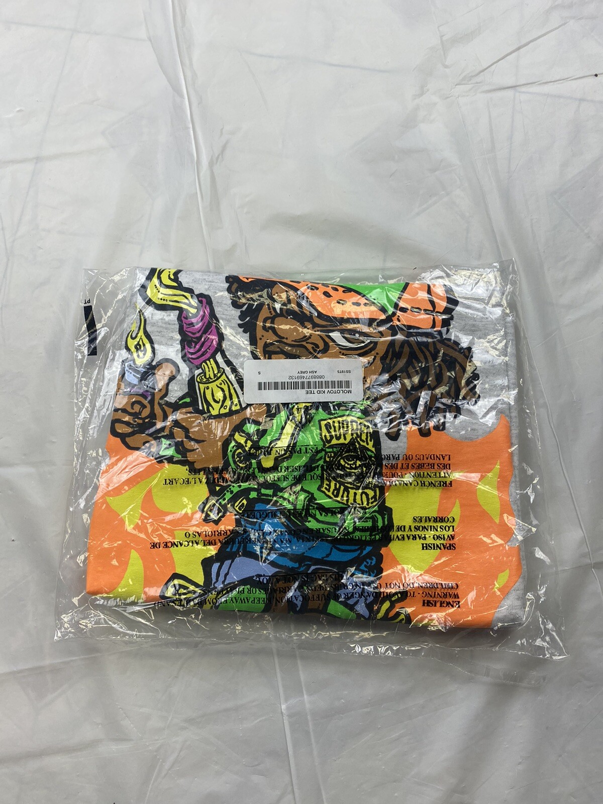 New SUPREME New York Molotov Tee Ash Gray Men&rsquo;s Small S/S 2019