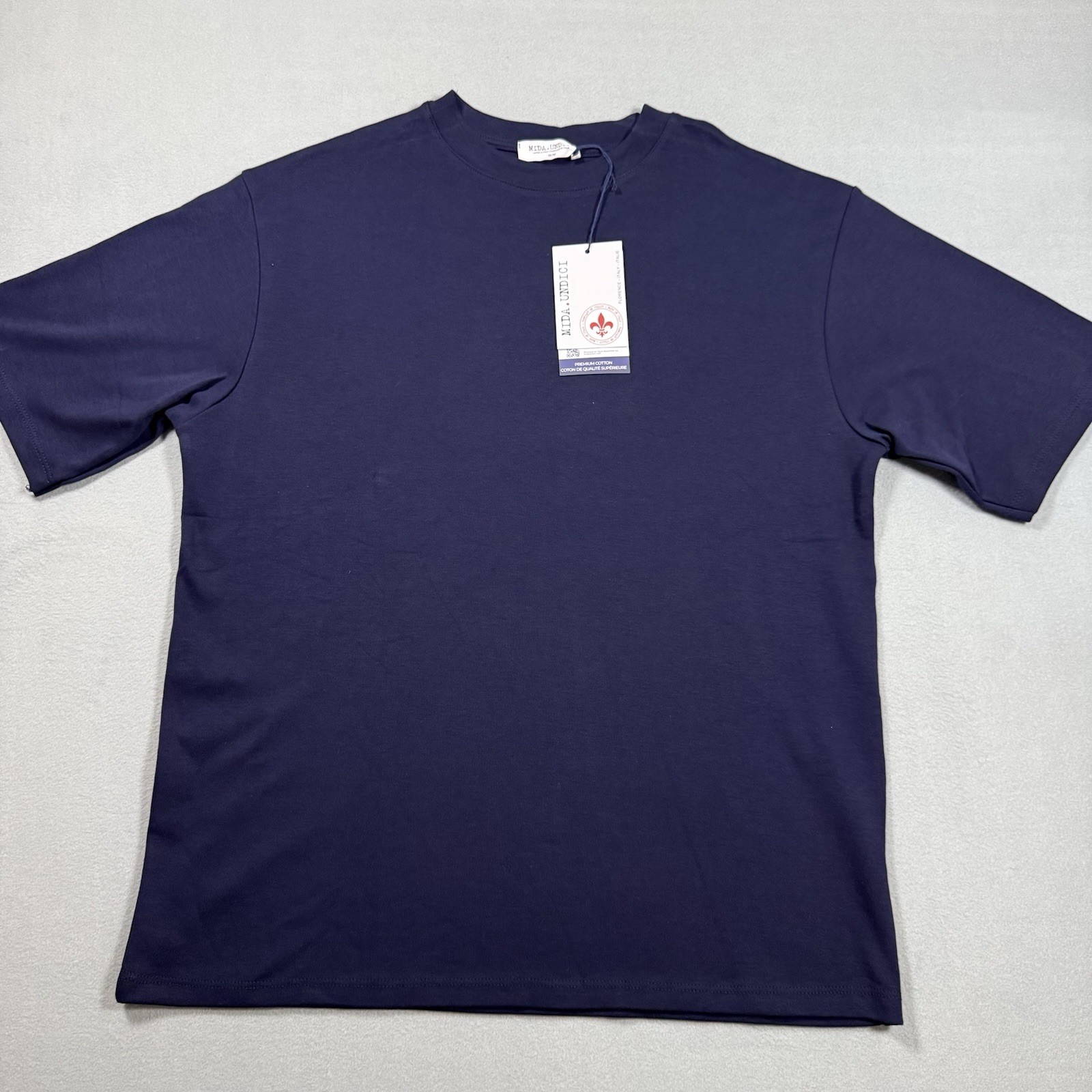 MIDA Undici Premium Cotton T-Shirt Men’s M Navy Blue Made in Italy NWT