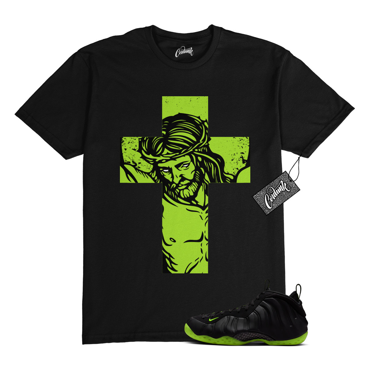 Foamposite Volt Black Air One T Shirt Match JC1