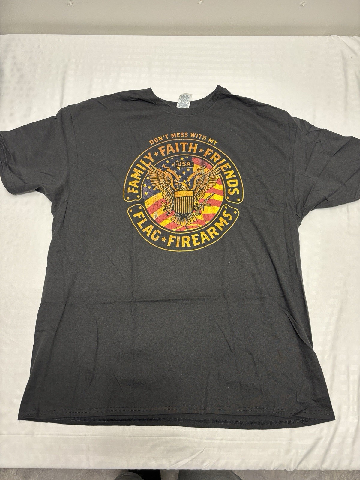American Freedom 2nd Amendment USA Patriot Mens Size 2XL Black Graphic Shirt XXL