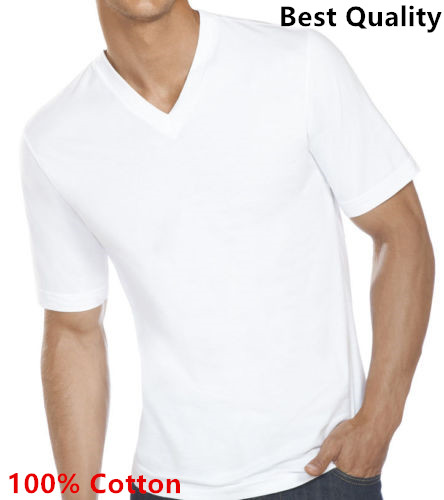 3-12-Pack V-Neck For Men&rsquo;s 100% Cotton Tagless T-Shirt Undershirt Tee White
