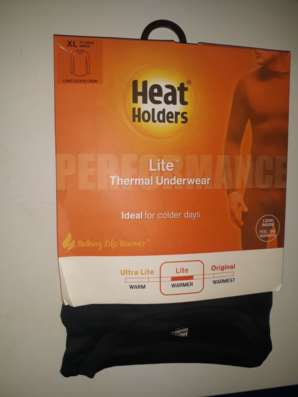 Heat Holders Men&rsquo;s ULTRA LITE Base Layer Top Shirt Black XL / X-LARGE 46/48 NEW
