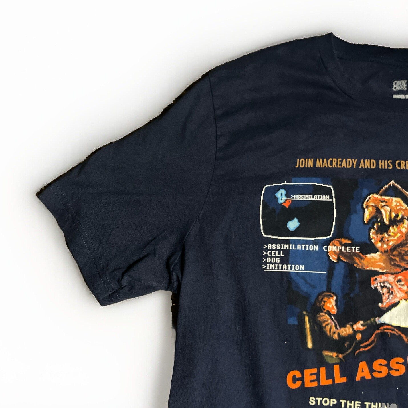 XL The Thing OOP TShirt Cavity Colors John Carpenter Metroid Cartridge Style Art