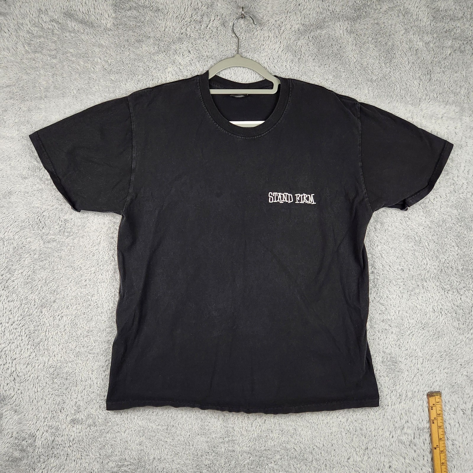 Vintage Stussy Shirt Mens Large Black Stand Firm End Racism Graphic Streetwear