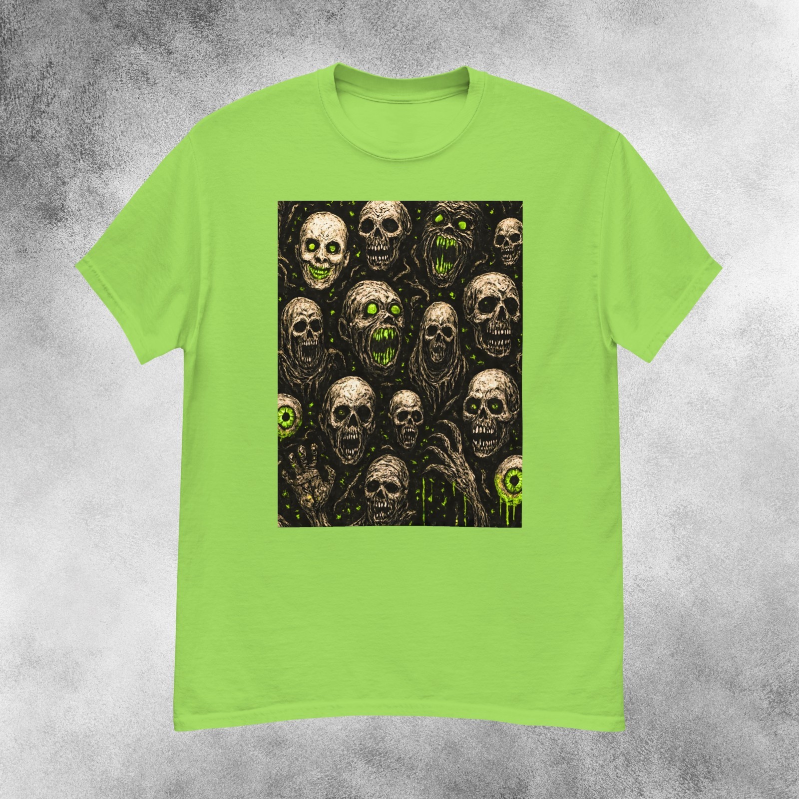Infernal Radioactive Skulls Horror T-Shirt Men&rsquo;s S-2XL
