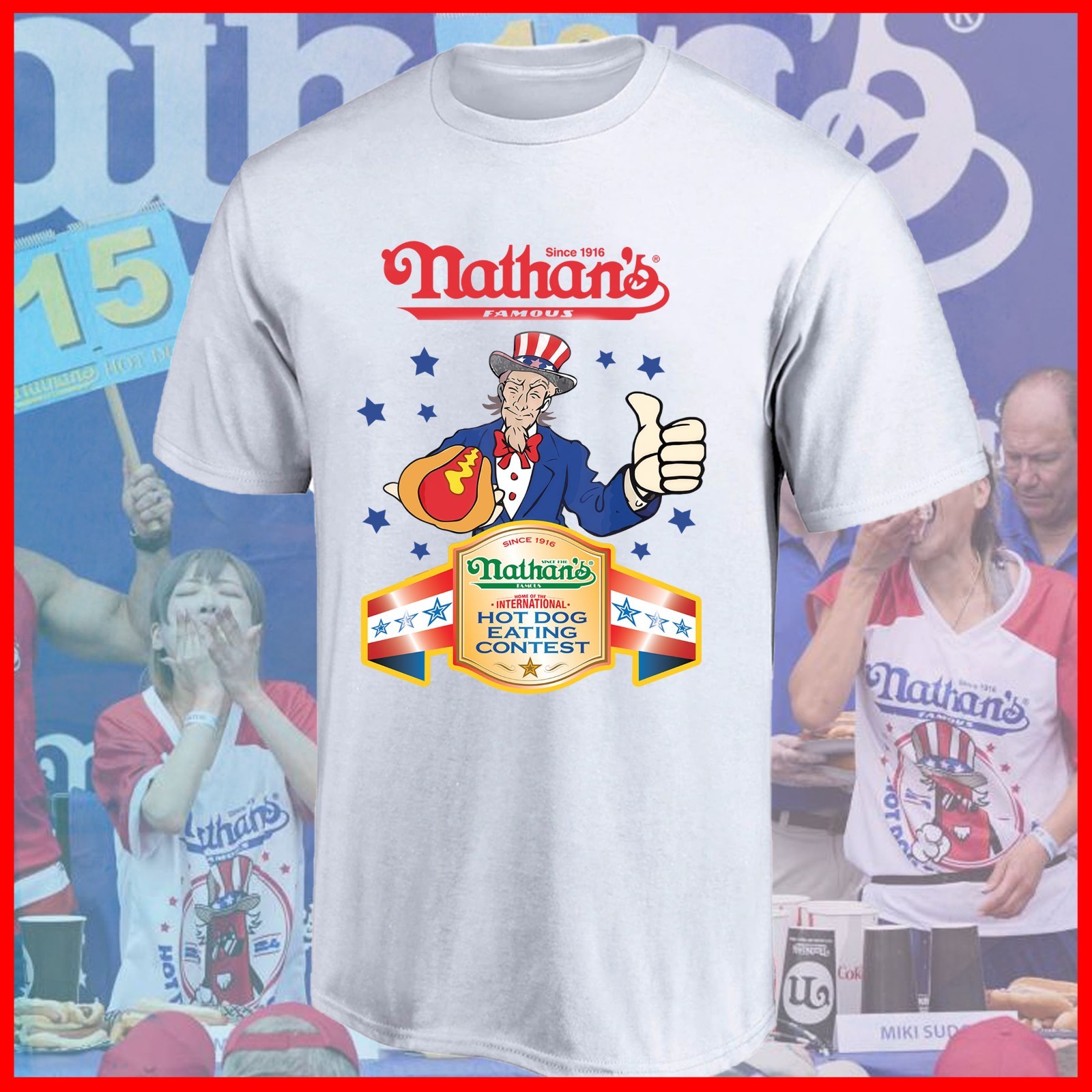 FREESHIP – HOT! Nathan&rsquo;s Hot Dog Eating Contest Retro Shirt Gift For Fan S-5XL