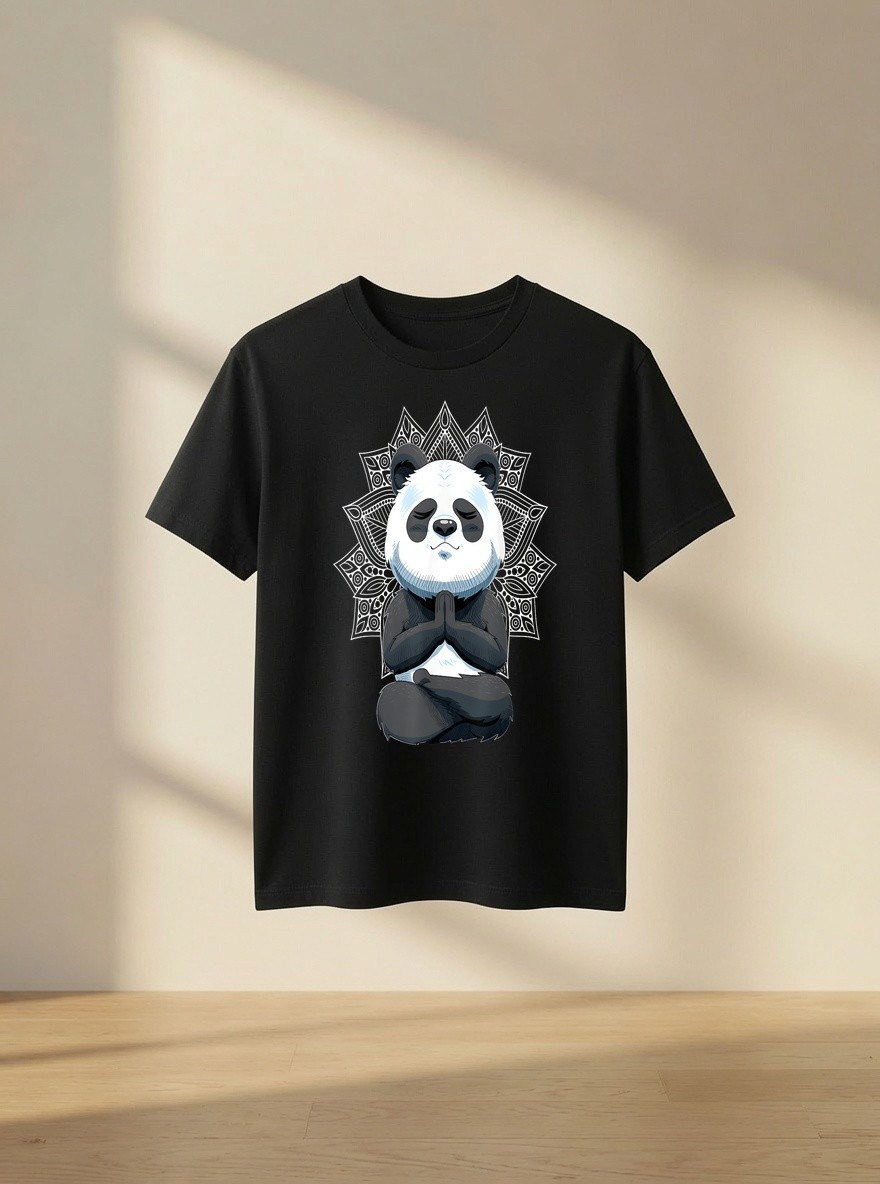 Meditating Panda Bear Yoga Pose Cute Zen Meditation Lover Shirt