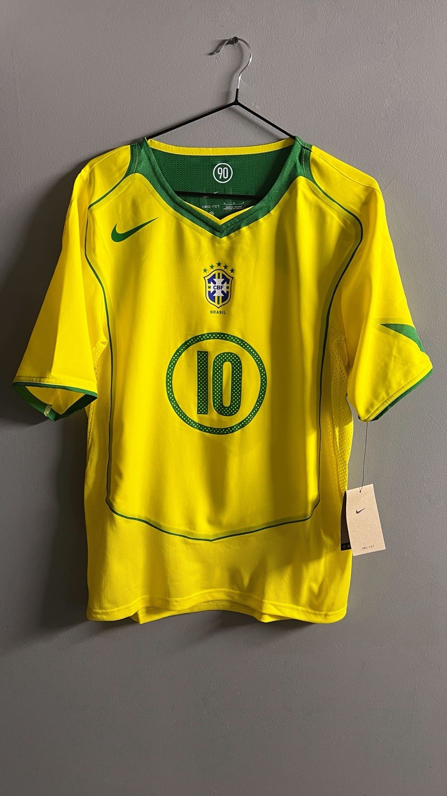 Brazil 2004 Ronaldinho Total 90 Jersey (2025 Reissue) Size M