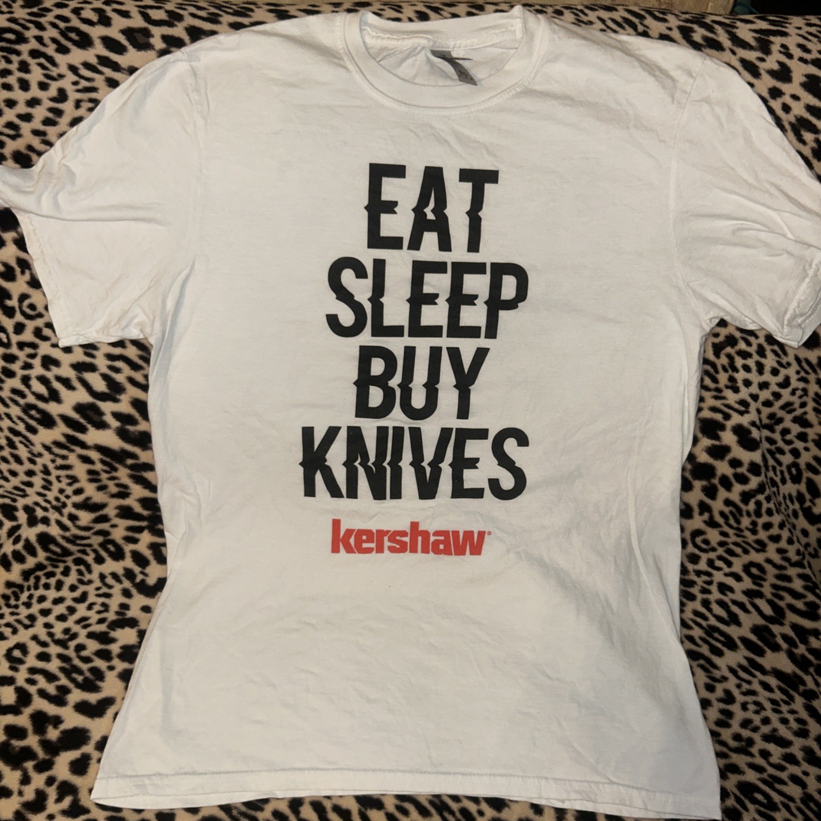 Kershaw Eat Sleep Buy Knives T-Shirt M Semi-Fitted Styling For Comfort Cotton