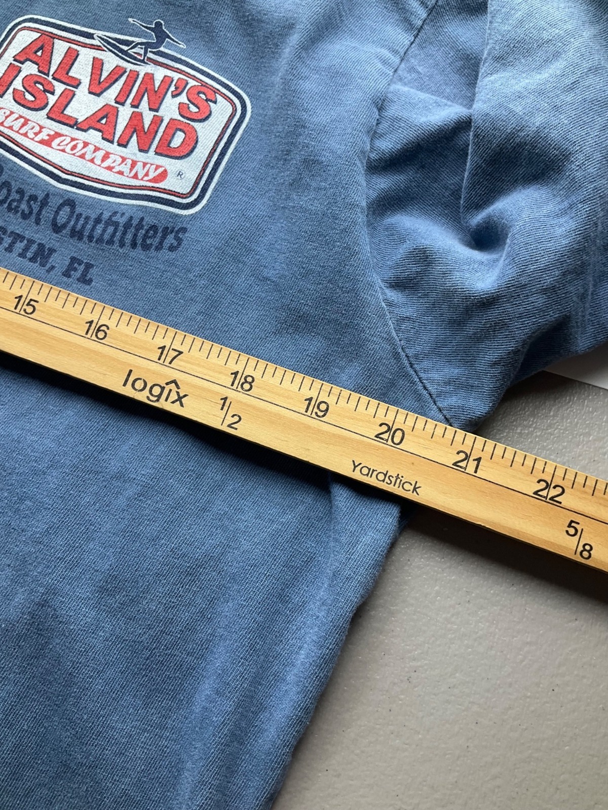 U.S. Vintage Alvins Island Surf Co Gulf Coast Outfitter Blue Destin Fl Tee-Shirt