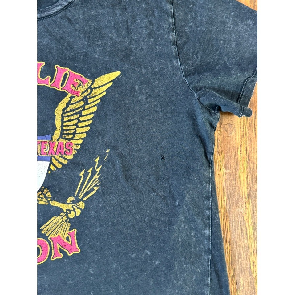 Willie Nelson Luck Texas Graphic Tee XL Black Mineral Wash Country Music Shirt