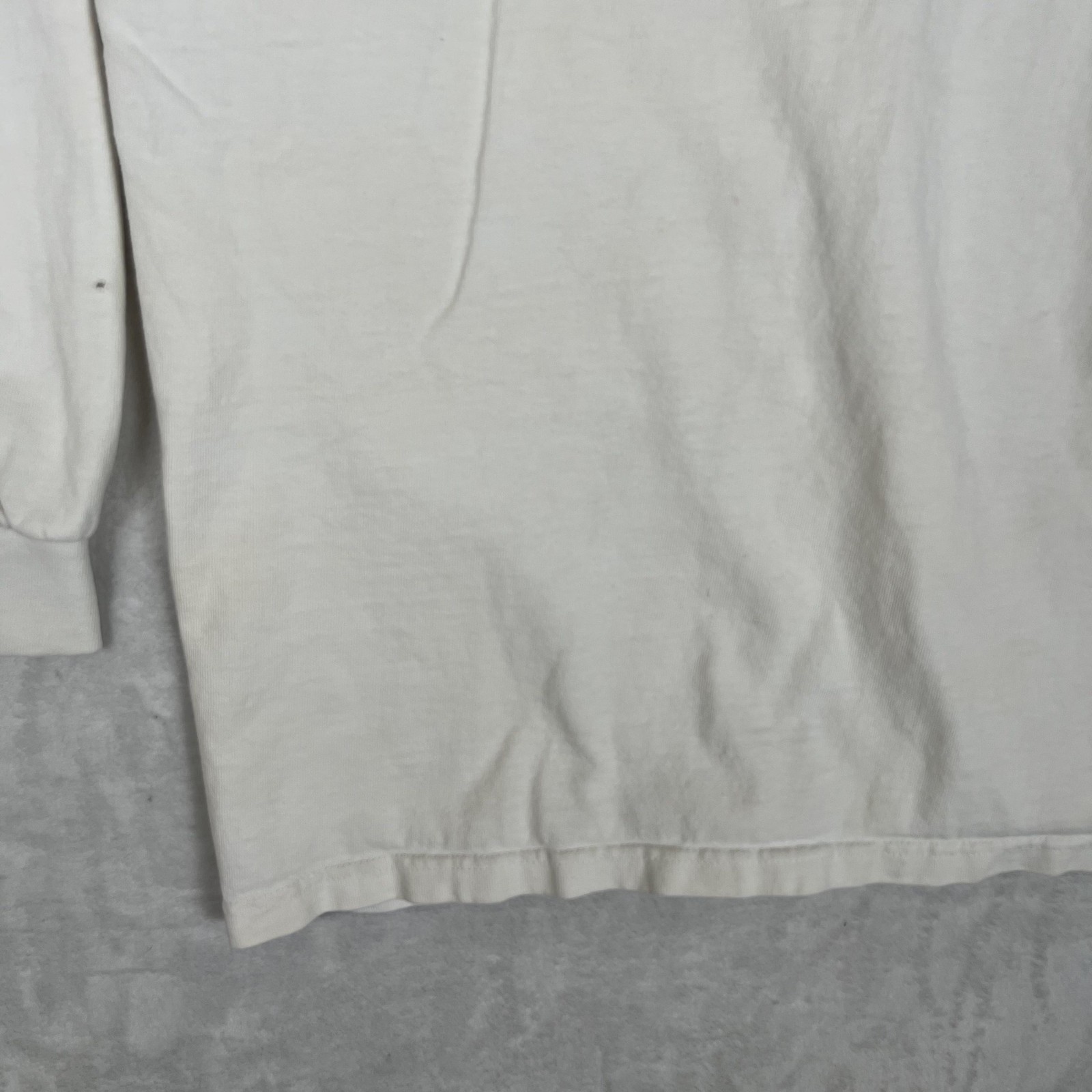 Vintage Navy Long Sleeve T-Shirt Mens XL White Mock Neck Made USA 90s