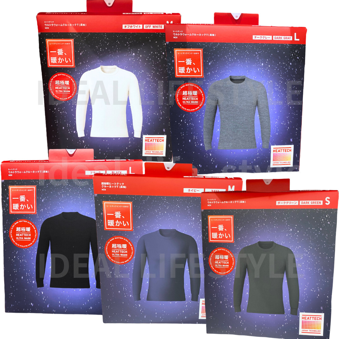 UNIQLO HEATTECH Ultra Warm Crew Neck Long-Sleeve T-Shirt XS-4XL Men 472926 NWT