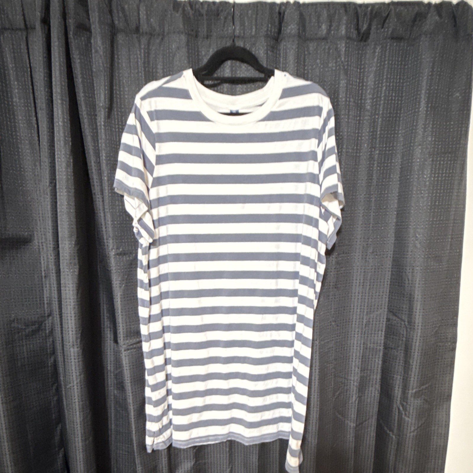 Old Navy Women’s Big & Tall 2XL Blue/White Striped Crew Neck T-Shirt Dress