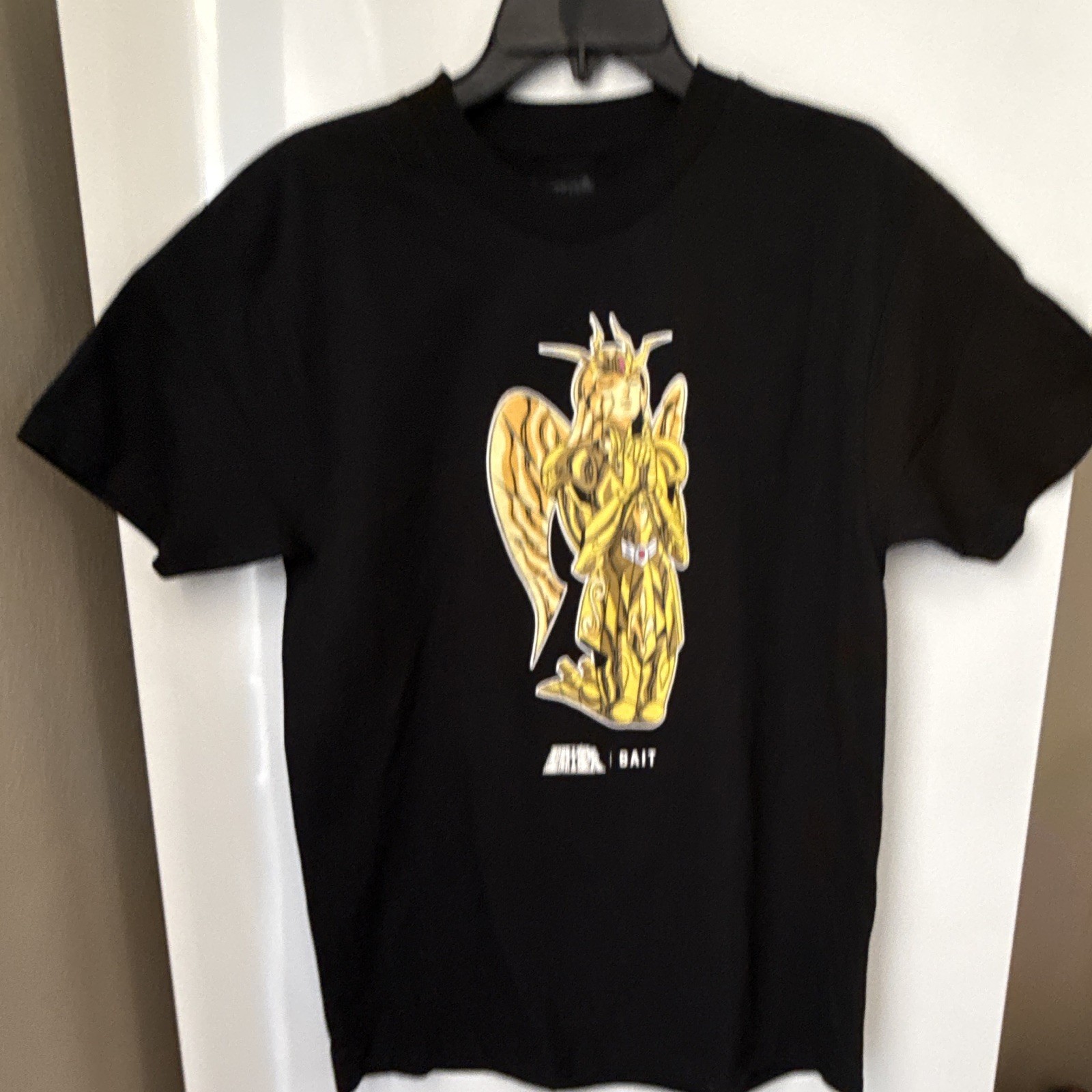 Bait X Saint Seiya Knights of the Zodiac Virgo Gold Tee Shirt In Black Medium