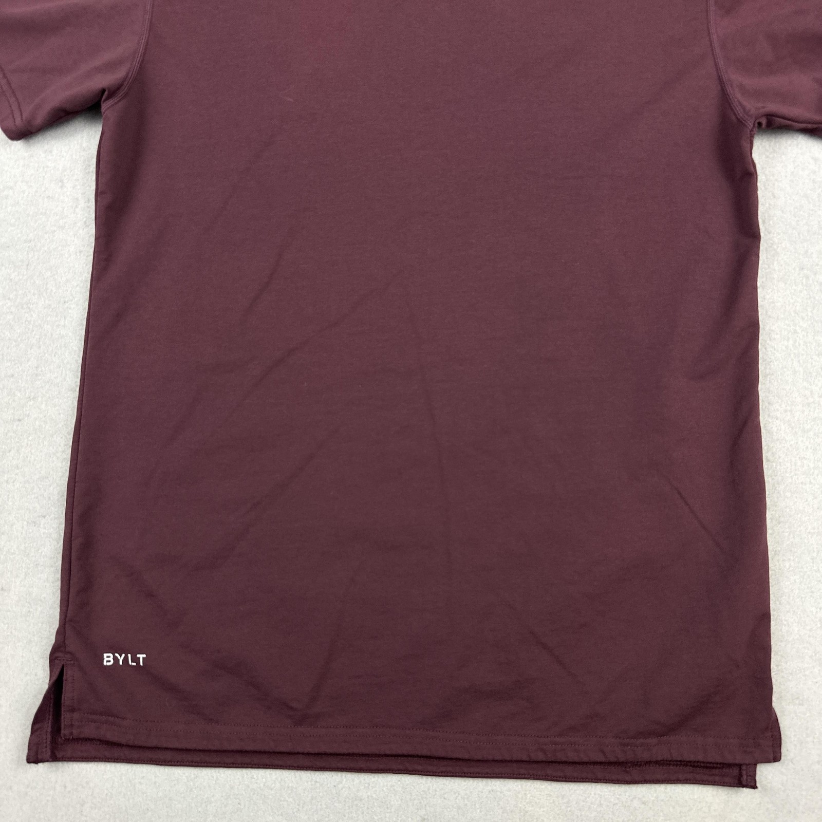 BYLT Basic Crew Split Hem Lux Shirt Men Medium Red Stretch Tee T-Shirt M