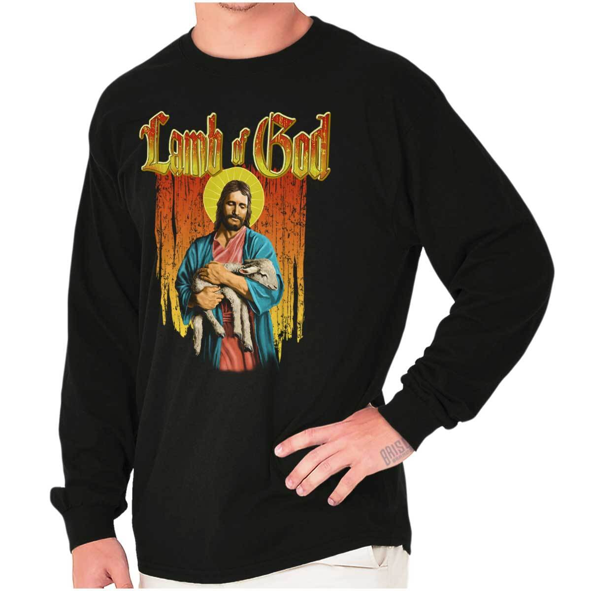 Christian Faith Religious Jesus Lamb of God Long Sleeve Tshirt for Men or Women