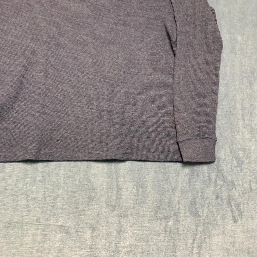 Lee Thermal Shirt Mens Large Charcoal Gray Waffle Knit Regular Fit Side Slit