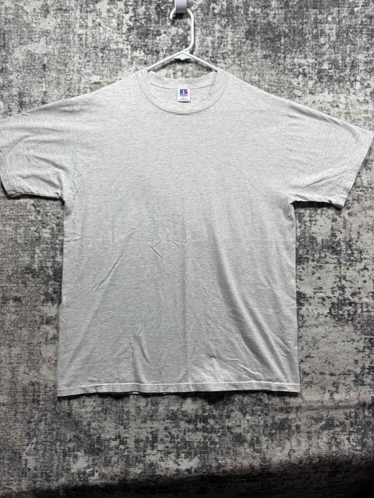 Vintage Russell Athletic Blank T Shirt Men’s Size Large Gray USA Made 90s