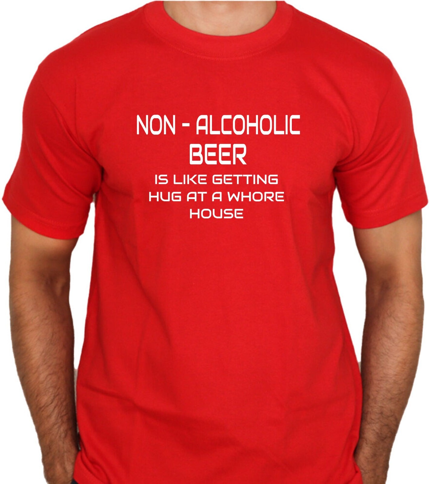 Non-Alcoholic Beer Funny Tee Shirt Free Shipping New w/ Tags Multi Color