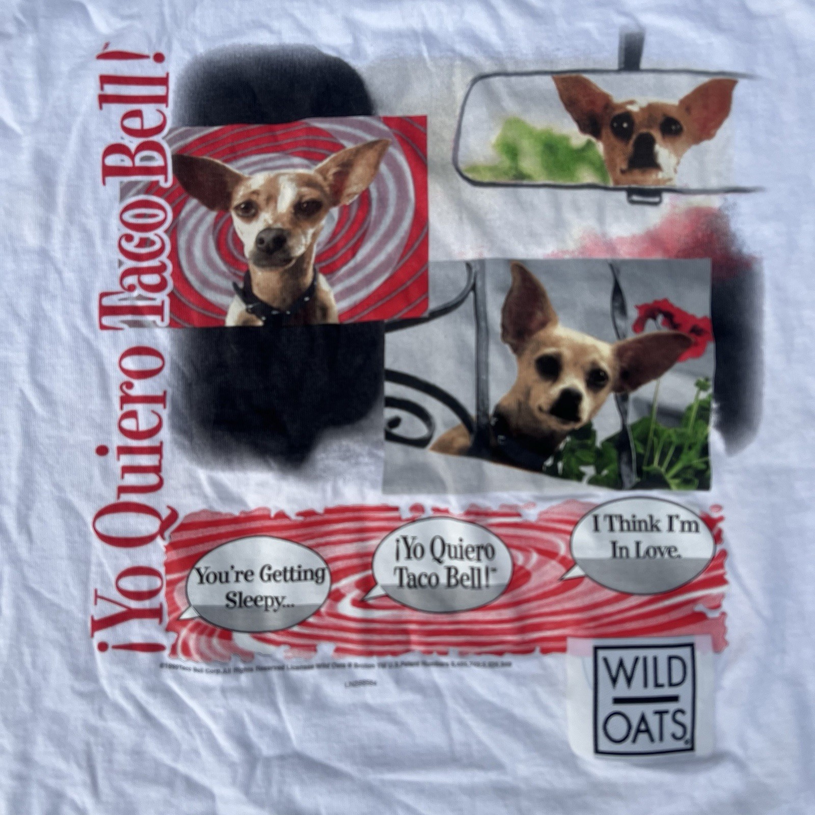 Vintage 90’s Yo Quiero Taco Bell Chihuahua Single Stitch Wild Oats T-Shirt XL