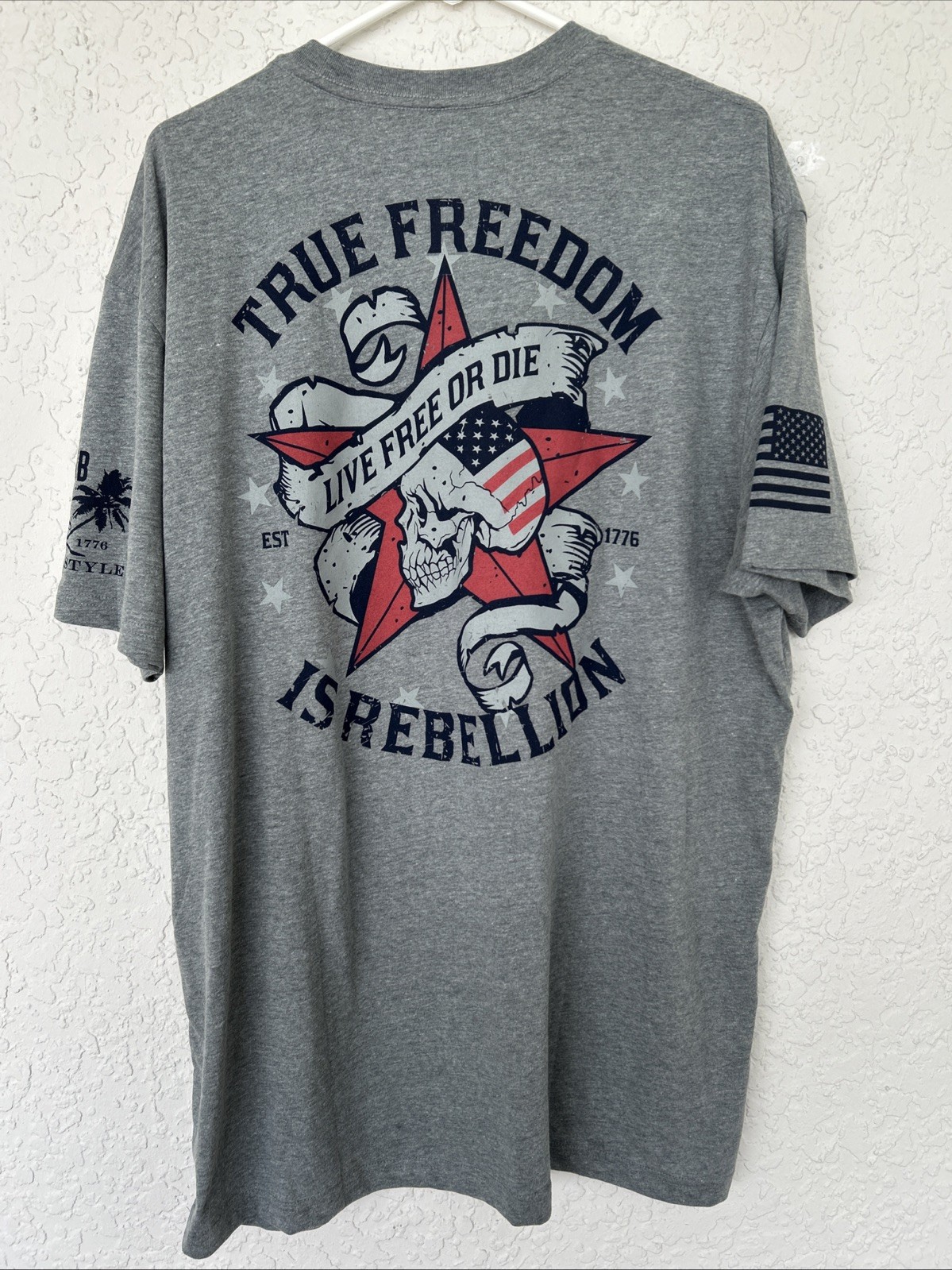 NWT New GRUNT STYLE True Freedom is Rebellion Patriotic Graphic Tee T-Shirt 2XL