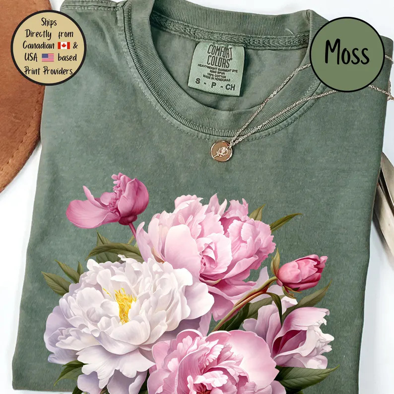 Pink Peony Lover Comfort Tee Shirt Gift Flower
