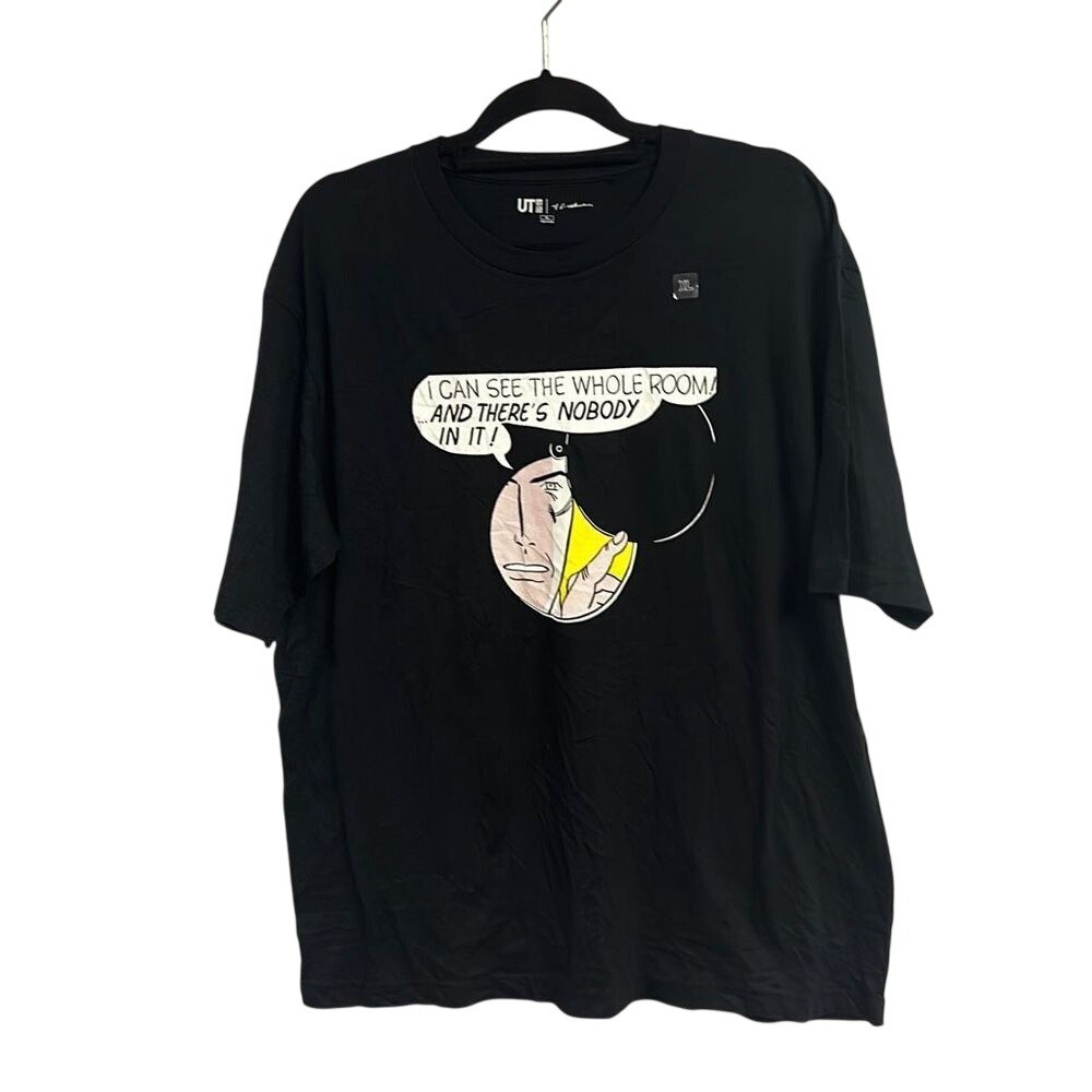 Men&rsquo;s Black Uniqlo x Roy Lichtenstein Graphic Art Pullover T-Shirt XL