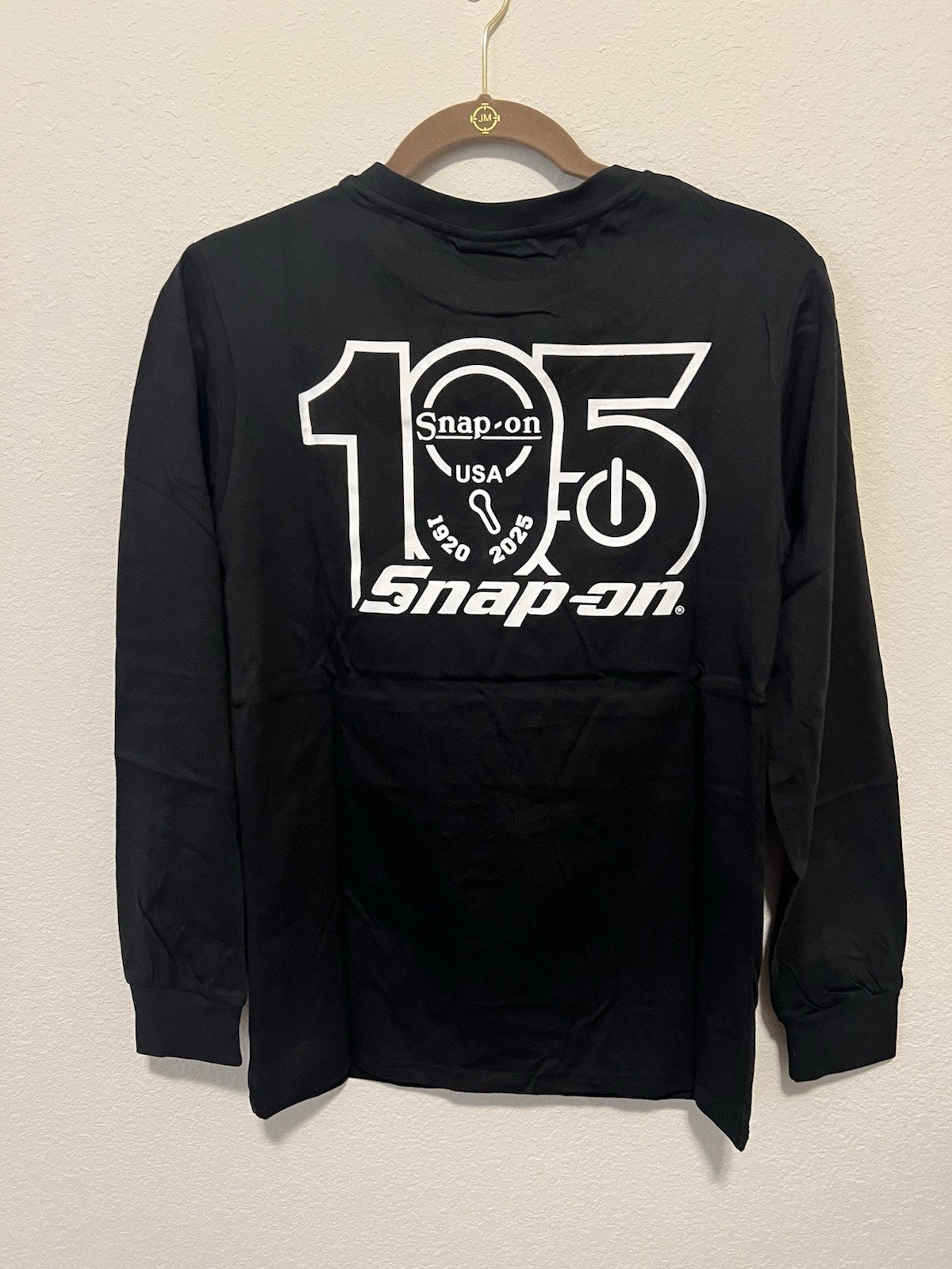 Snap-on Shirt Mens LARGE Black Long Sleeve 105 Years Anniversary Graphic
