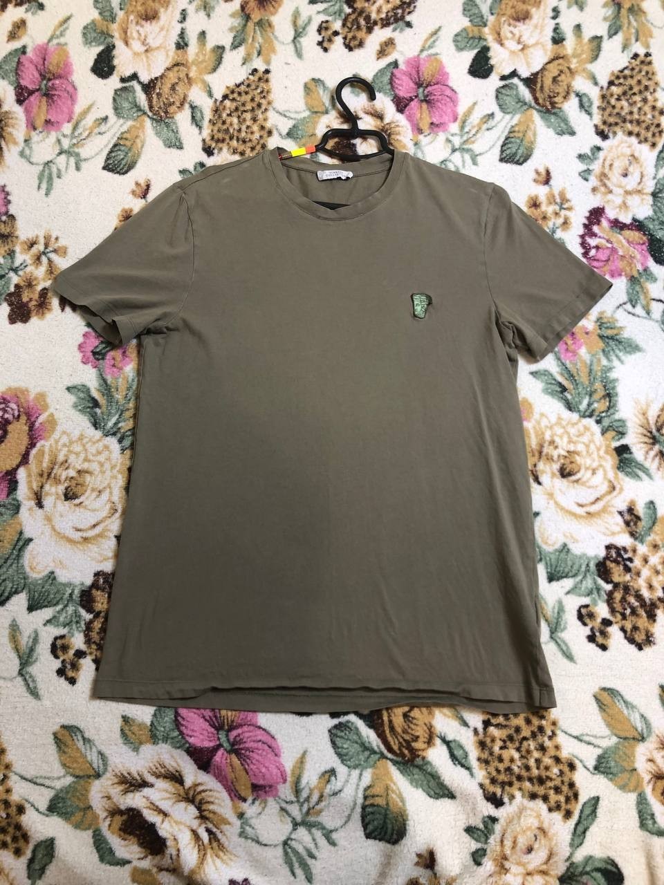 Versace Collection Militare Men&rsquo;s Green Khaki Short Sleeve T-Shirt Size M