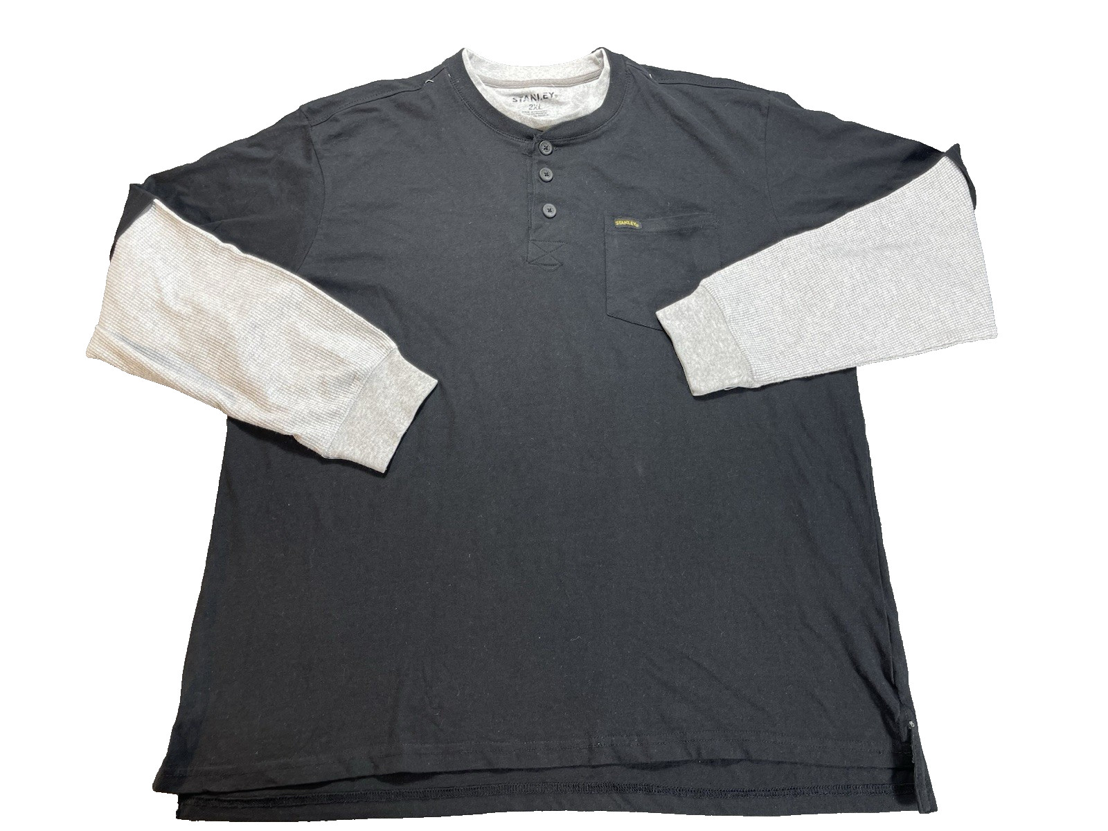 Stanley Workwear Unisex T Shirt 2XL Black/Gray Long Double-Layer Sleeve Warm