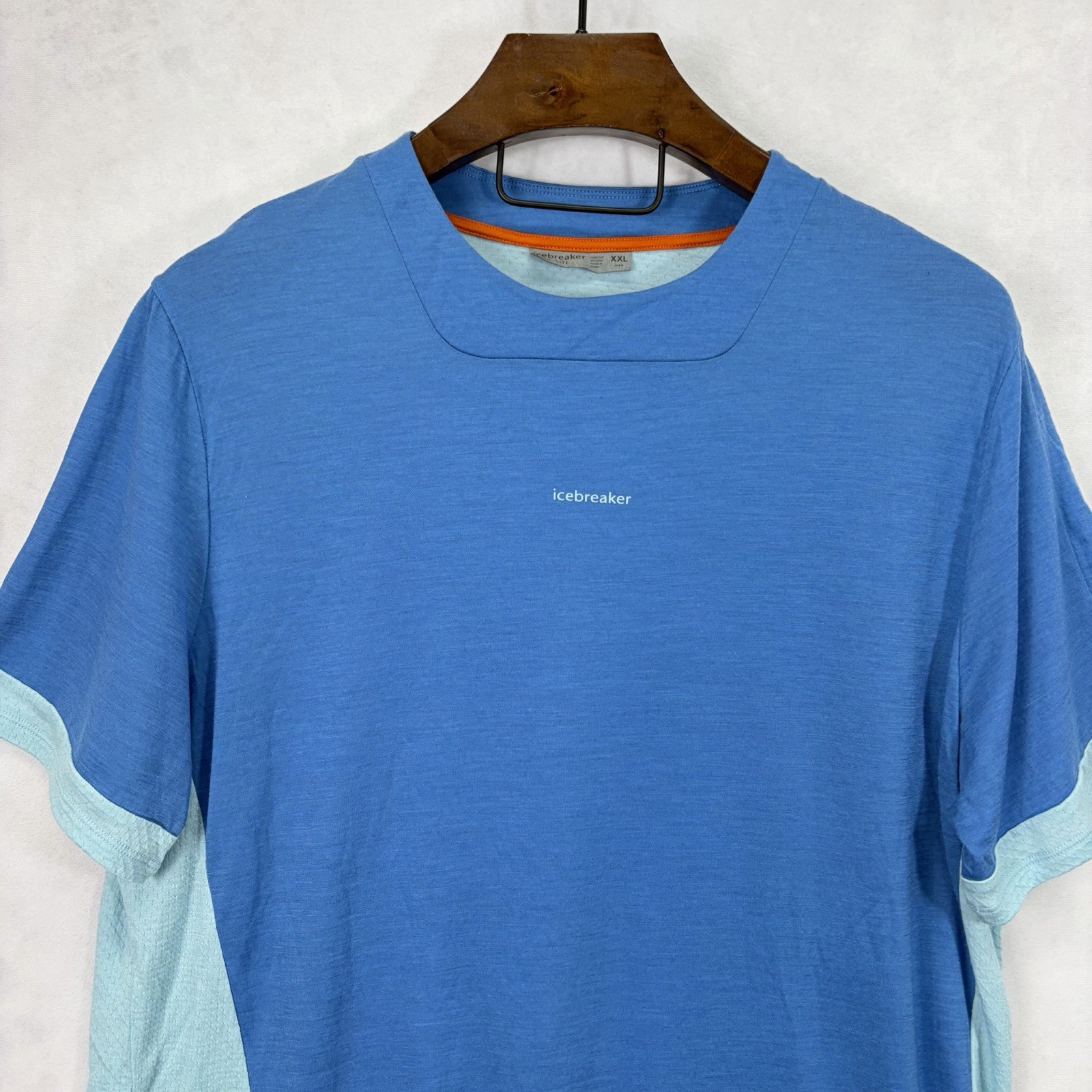Icebreaker Cool Lite Shirt Mens XXL Blue Mesh Tee Breathable Lightweight Stretch