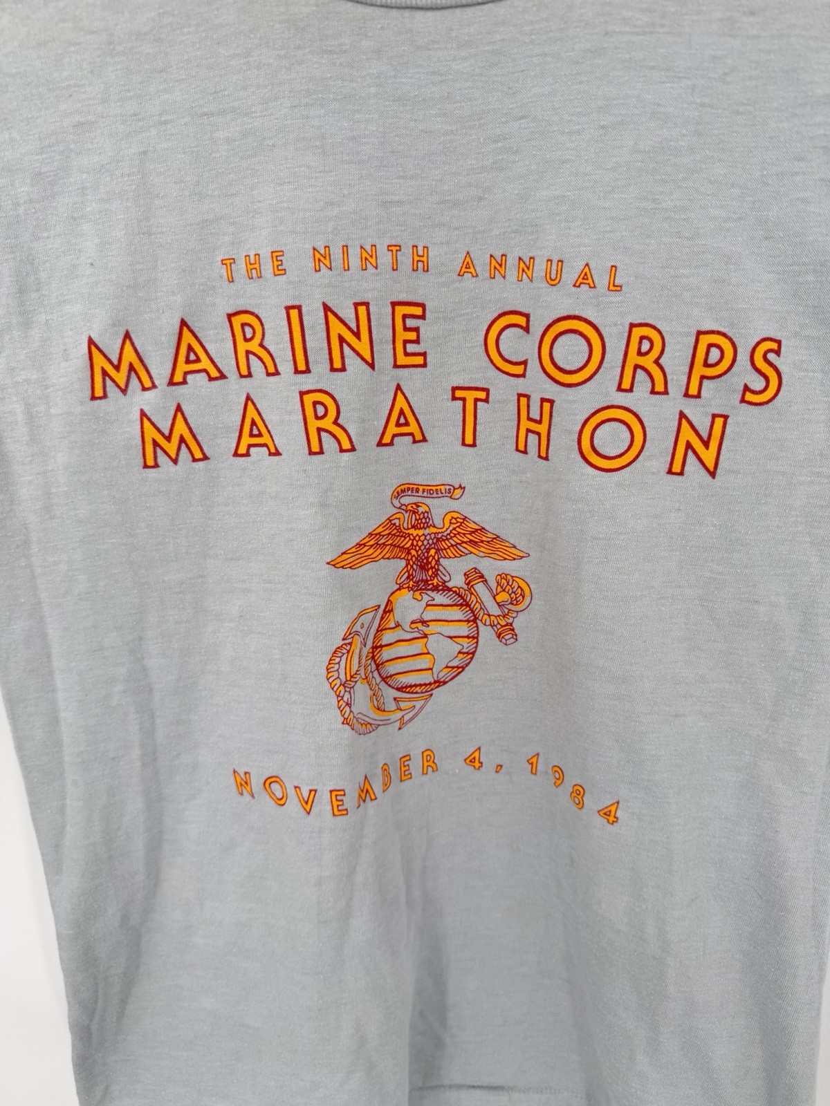 Vintage 1984 Velva Sheen Marine Corps Marathon T-Shirt USA Made Size Medium