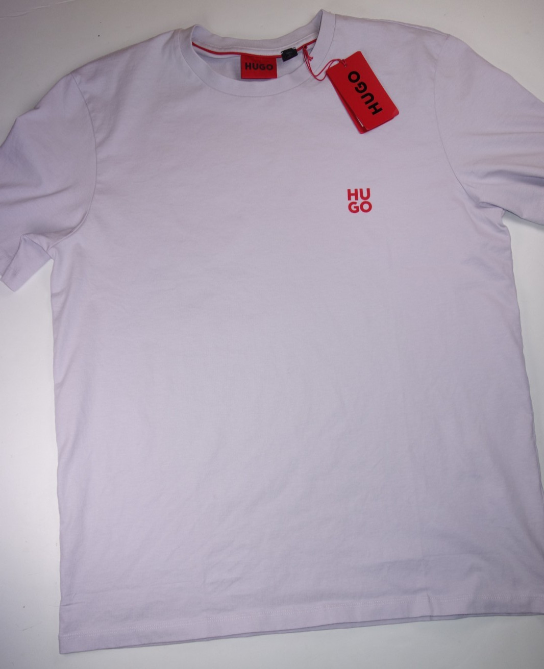 HUGO BOSS Pastel Purple Dilur Logo 100% Cotton Short Sleeve T-Shirt NEW XL