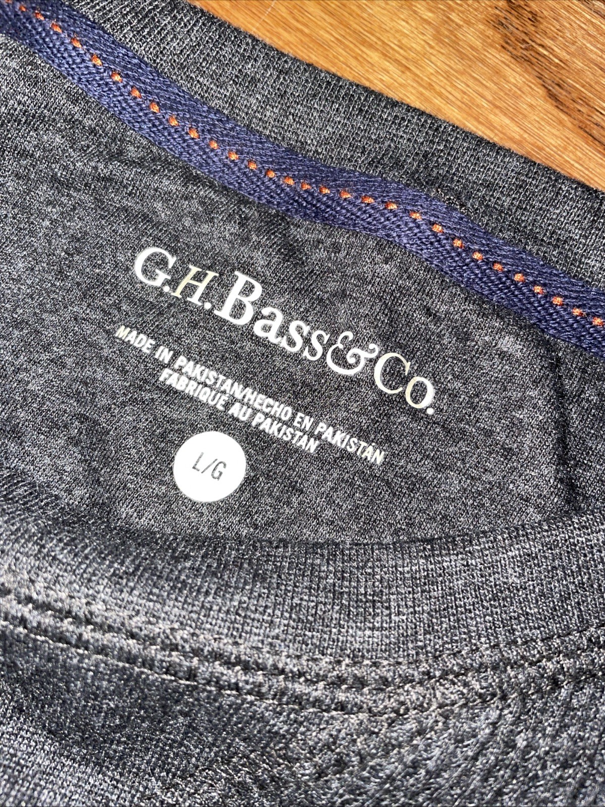 G.H. Bass Men’s Waffle Knit Thermal Shirt Large Black Long Sleeve Crewneck EUC