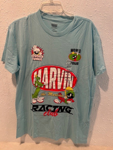 New Marvin The Martian Racing Club T Shirt Men&rsquo;s Med Warner Bros Looney Tunes