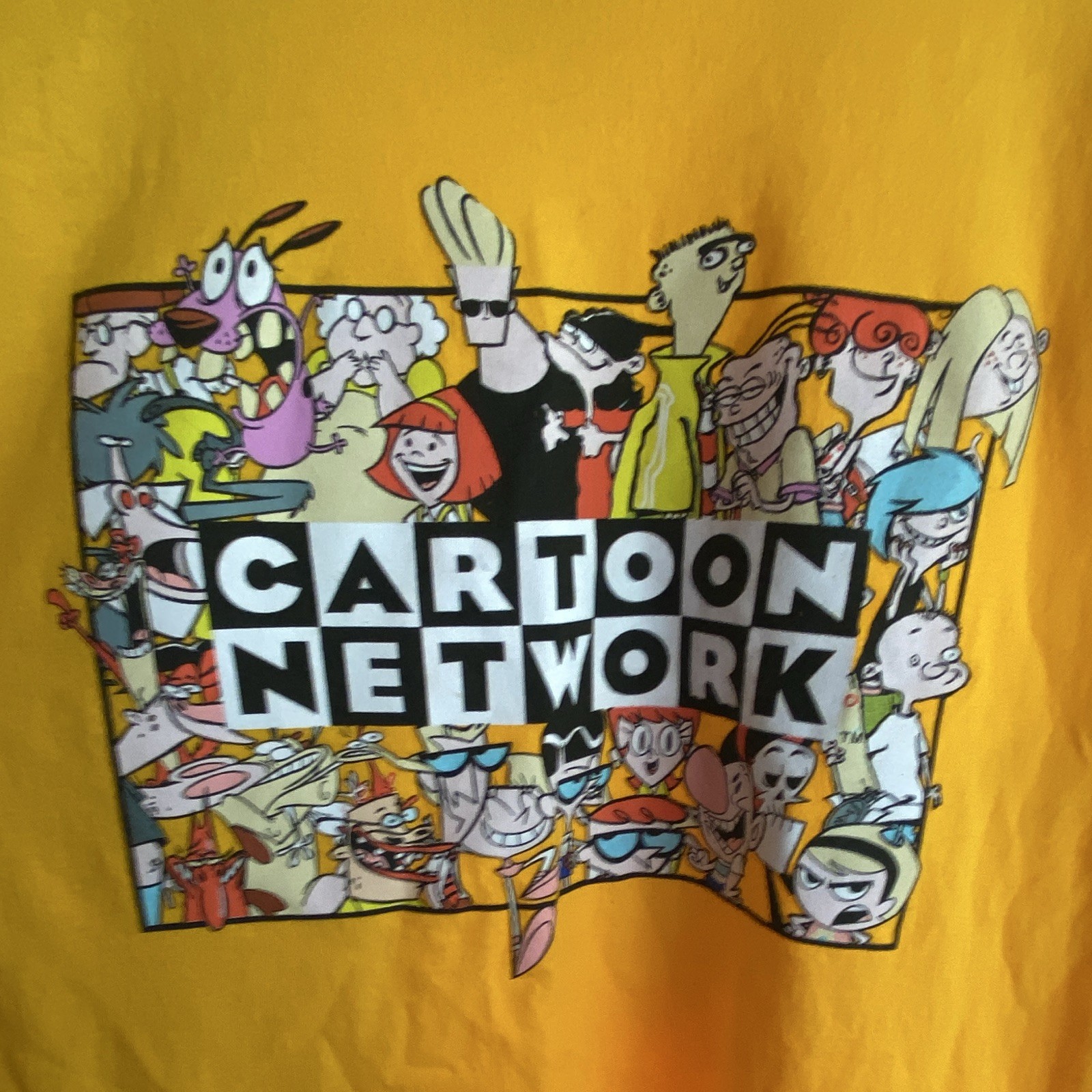Cartoon Network Men&rsquo;s L Yellow Graphic Logo Crew Neck Short Sleeve Cotton Tee