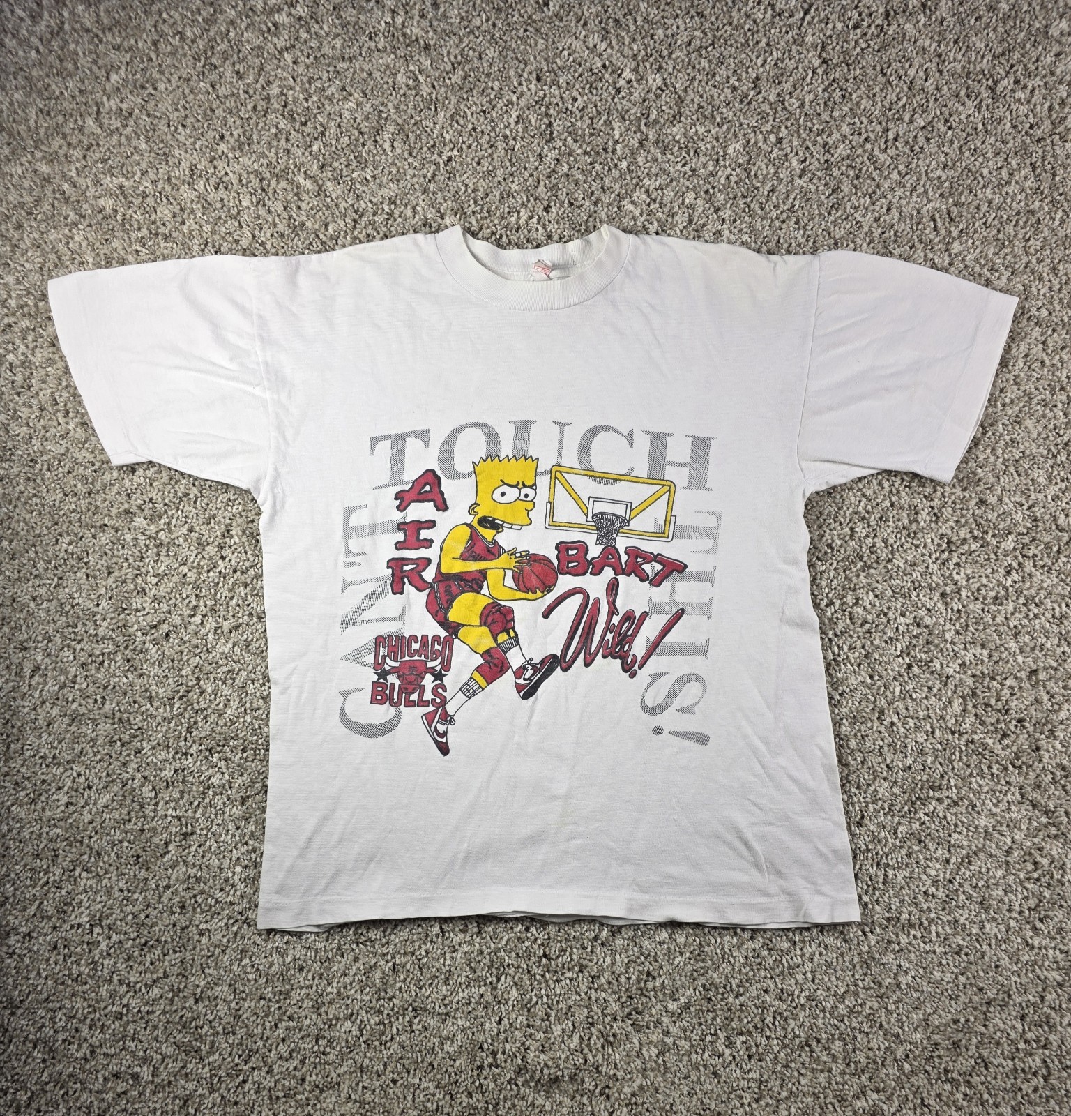 Vintage Bart Simpsons Chicago Bulls T-Shirt L Boxy Cant Touch This Air Bart