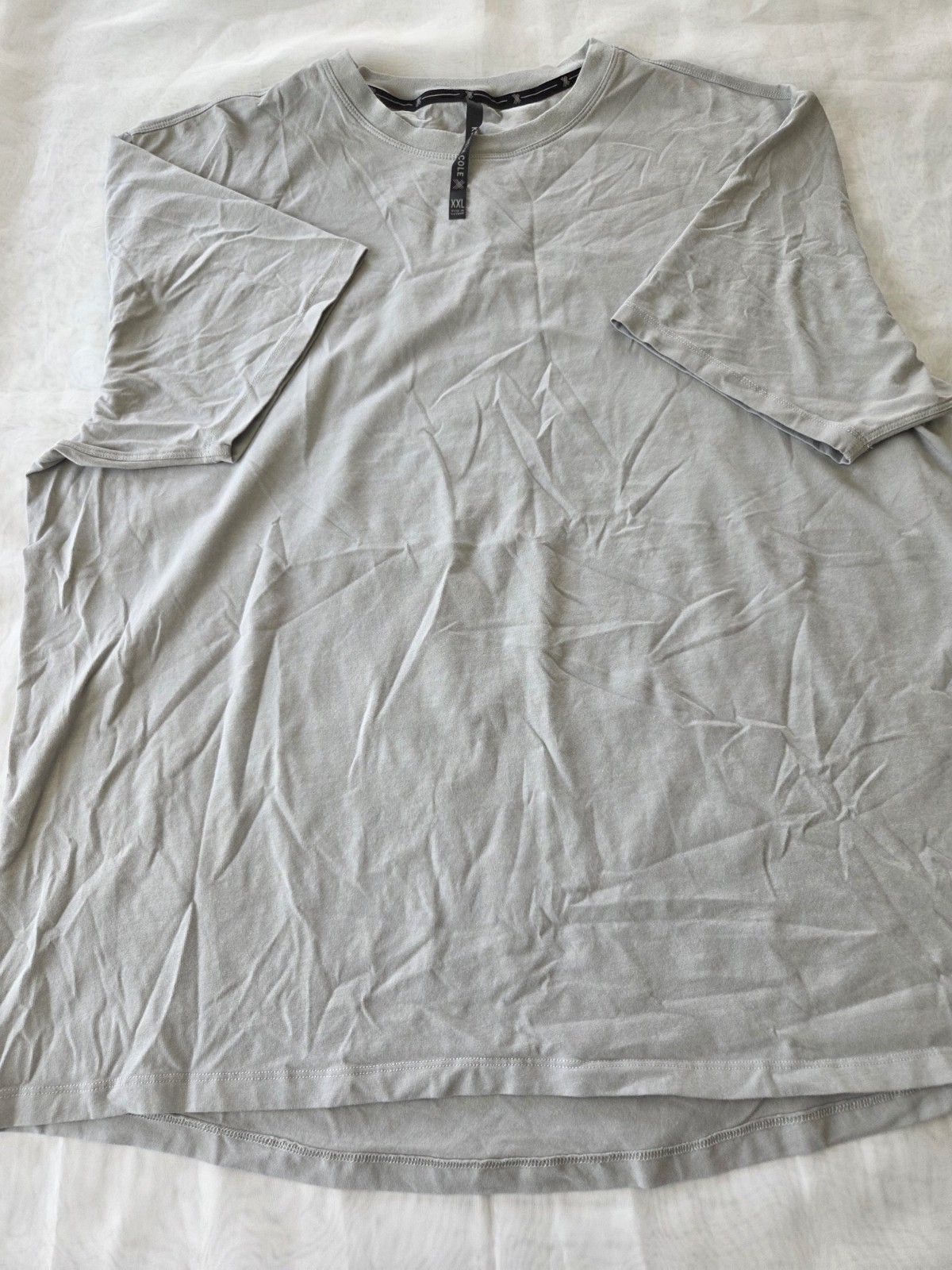 Kenneth Cole Men&rsquo;s Gray Solid Crew Neck Short Sleeve T-Shirt, Size XXL