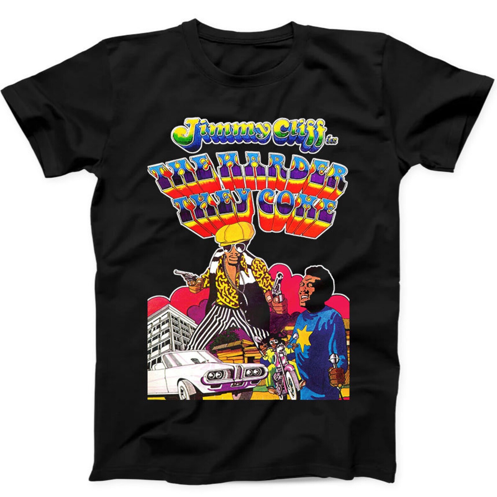 The Harder They Come Poster Jimmy Cliff Film Reggae Gift Tee Black T Shirt 14