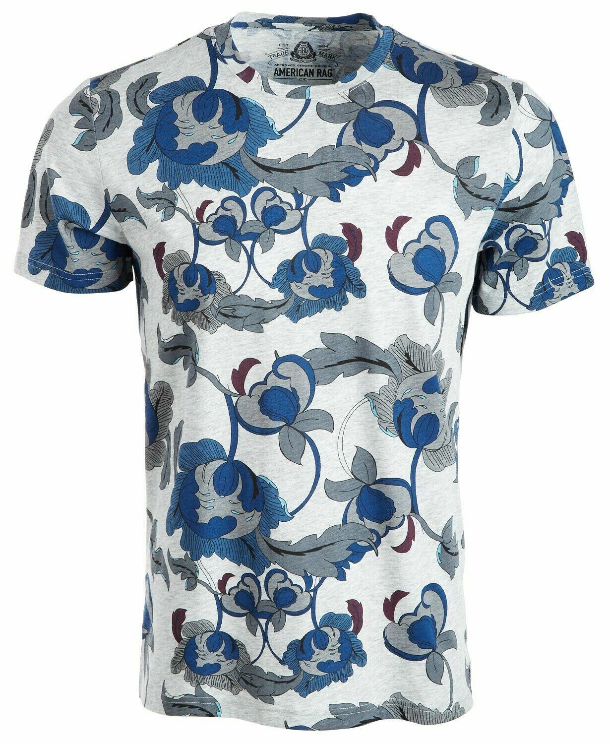 New American Rag Men&rsquo;s XL Gray Abstract Floral S/S Crewneck T-Shirt