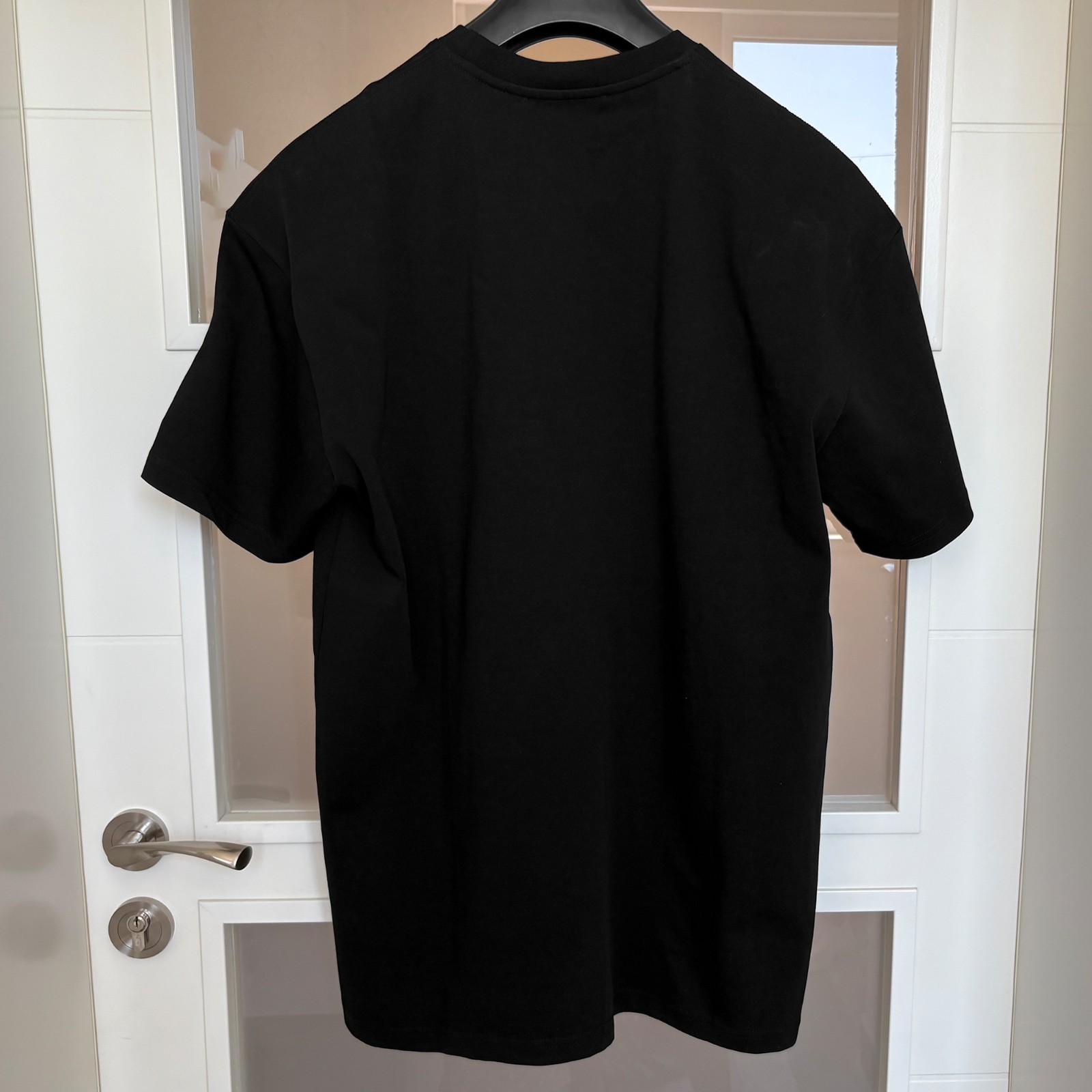 Amiri Big Colorful Logo Embroidery on Chest Black T-shirt Size XL