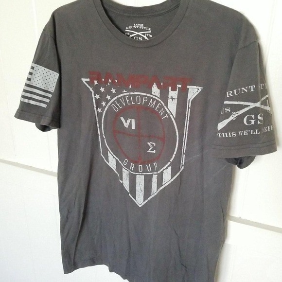 Grunt Style Shirt Rampart Development Group Graphic Logo Men&rsquo;s Large Gray Cotton