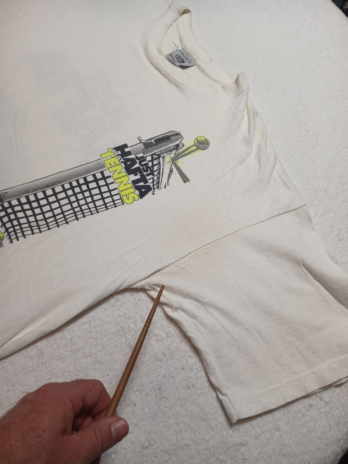 Vintage Just Hafta Play Tennis. Coed Sportswear. Mens XL. Made in USA