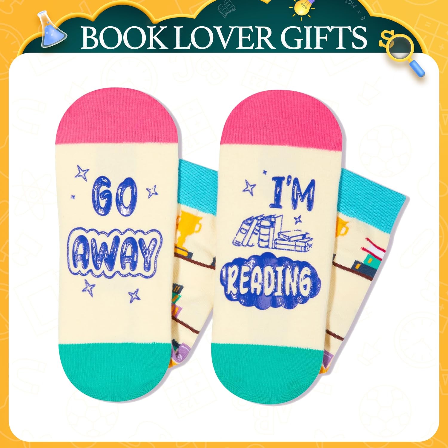Book Lover Gifts for Readers – Funny Gifts for Women Men, Reading Socks Stock…