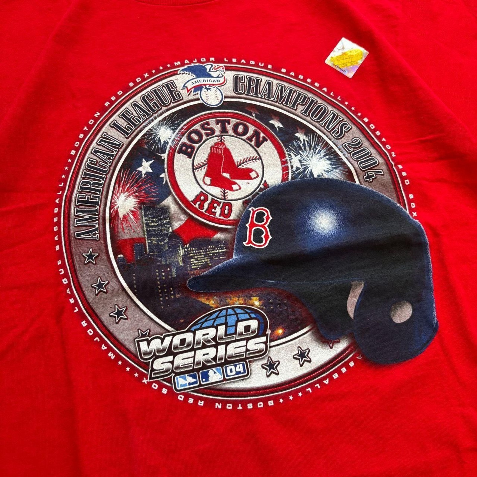 2004 Red Majestic MLB Boston Red Sox American League Champions Tee (NWOT)