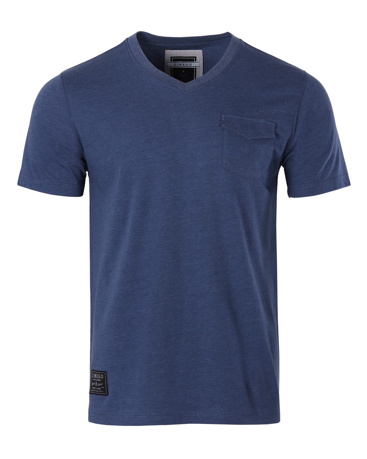 ZIMEGO Men&rsquo;s V-Neck Short Sleeve Tee with Chest Pocket – Essential Basic Casual