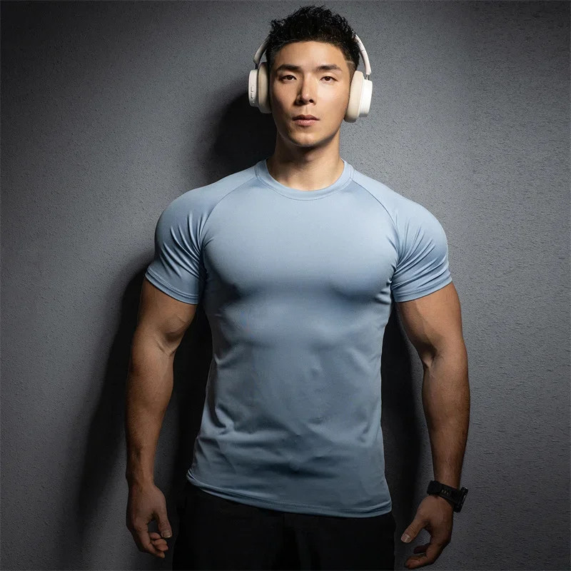 2025 New running men&rsquo;s T-shirt Sports leisure gym exercise training T-shirt ela