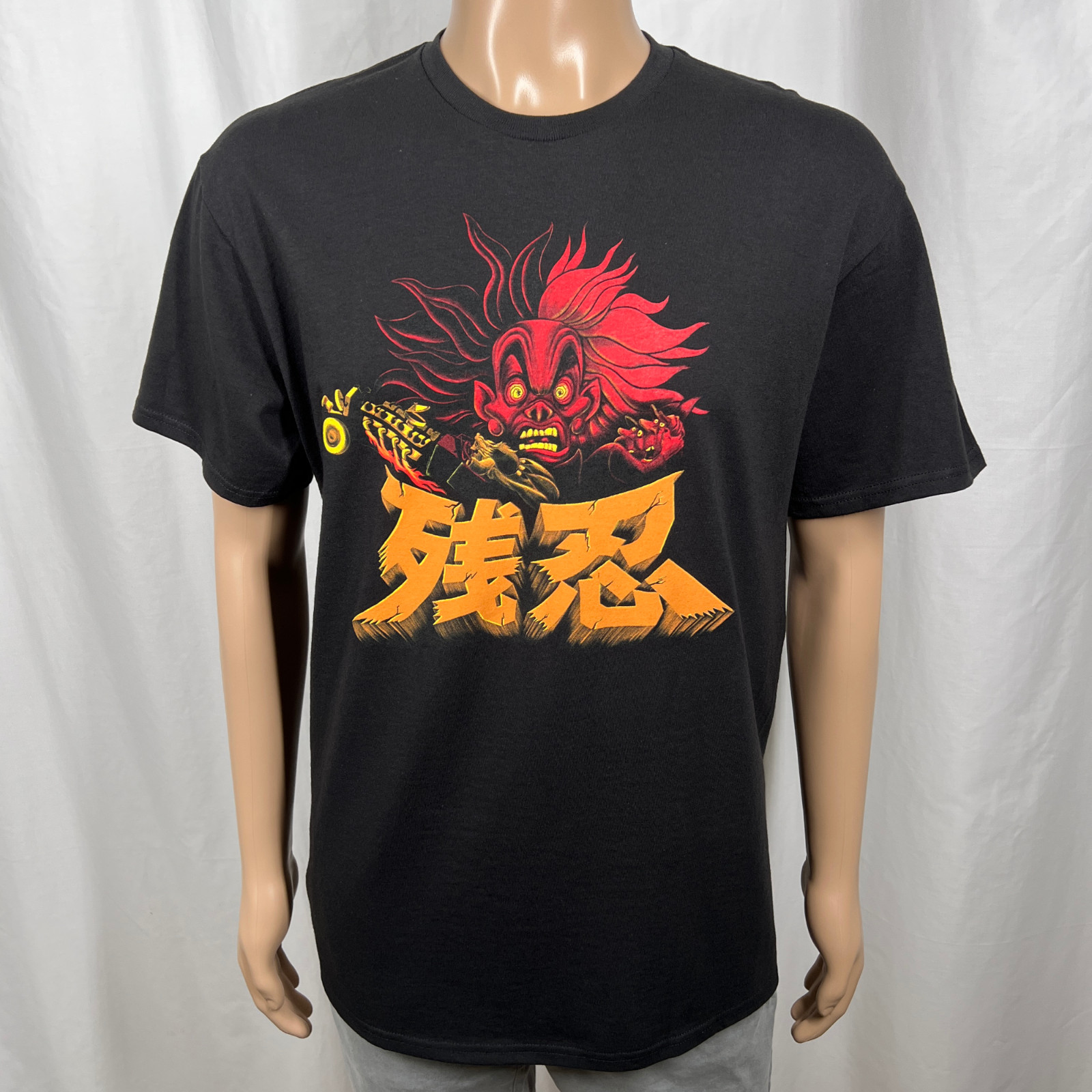 Disney Villains Men&rsquo;s Large Black Japanese 101 Dalmatians Cruella De Vil T-Shirt
